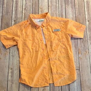Columbia Orange Short-Sleeve Button-Down Shirt